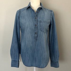 Merona Long Sleeve Denim Light Indigo Shirt - XS